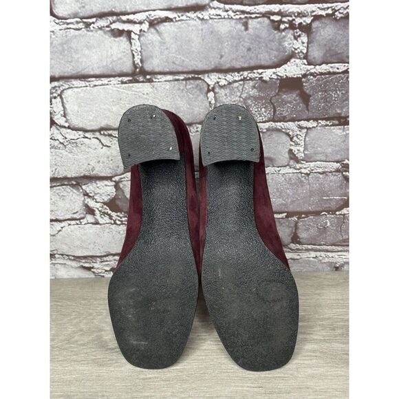 David Aaron Burgundy Maroon Suede Leather Round High Heels Women Sz 6.5M US/37EU - Picture 10 of 16